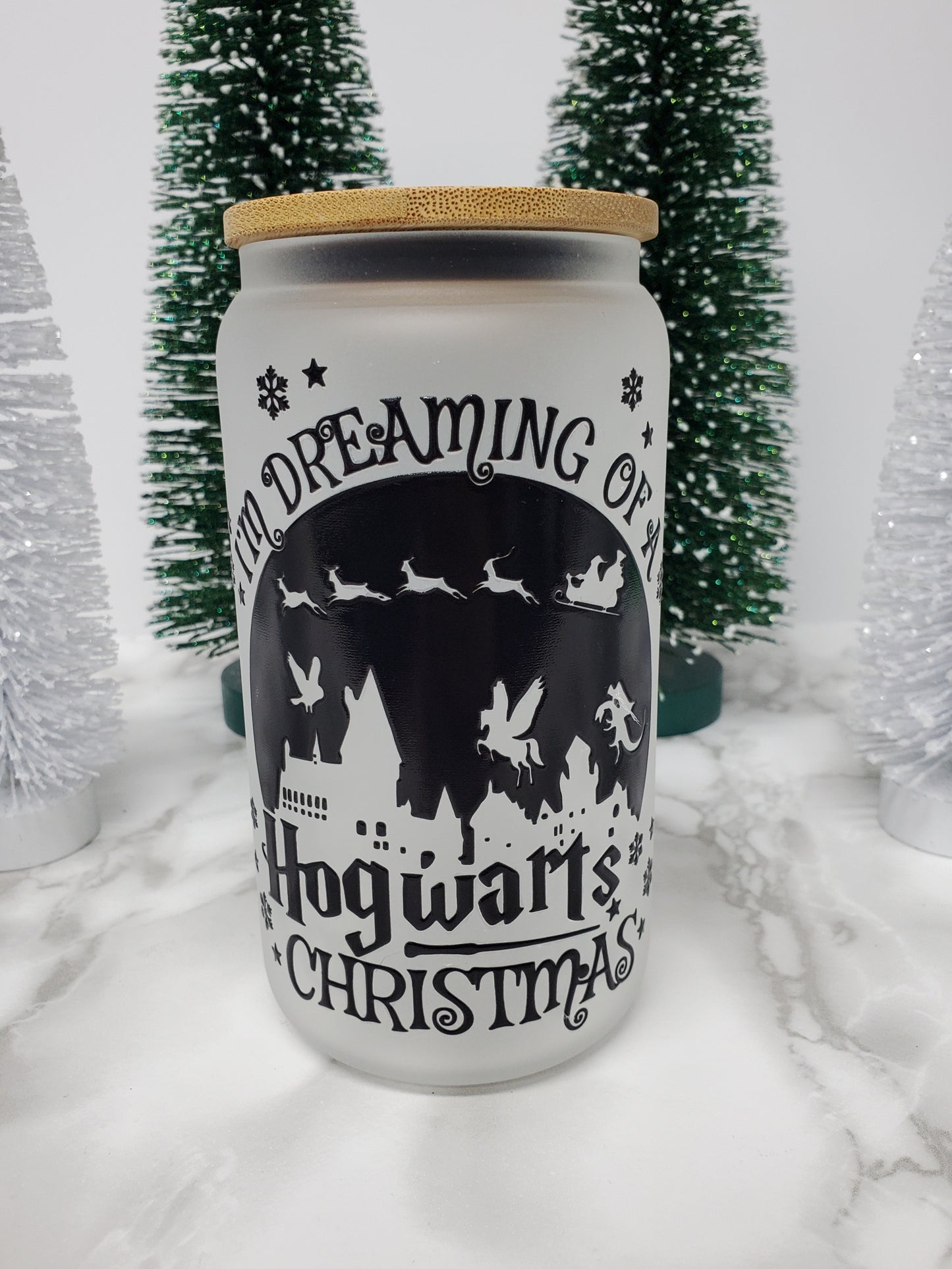 Dreaming of a.... Christmas Glass Can