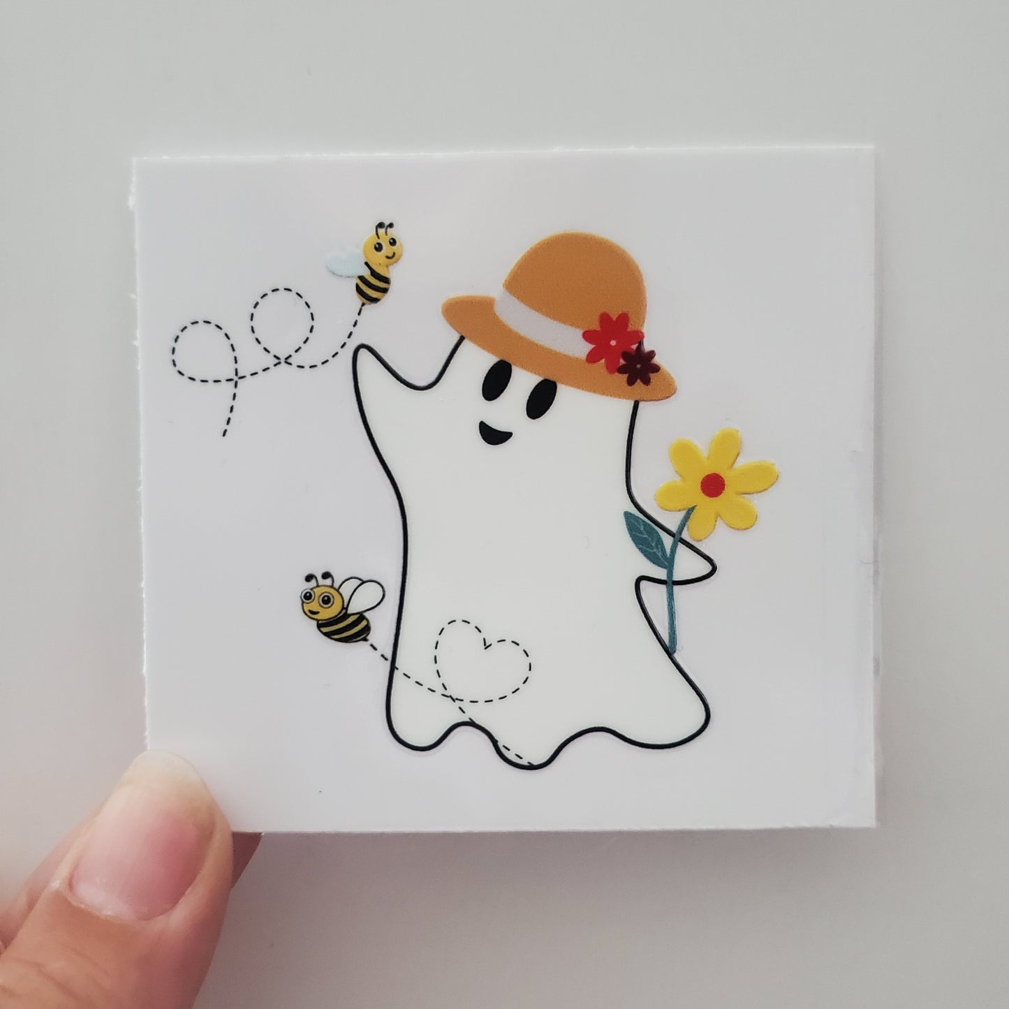 Cute Summer Bee Ghosty UV DTF Transfer Sticker