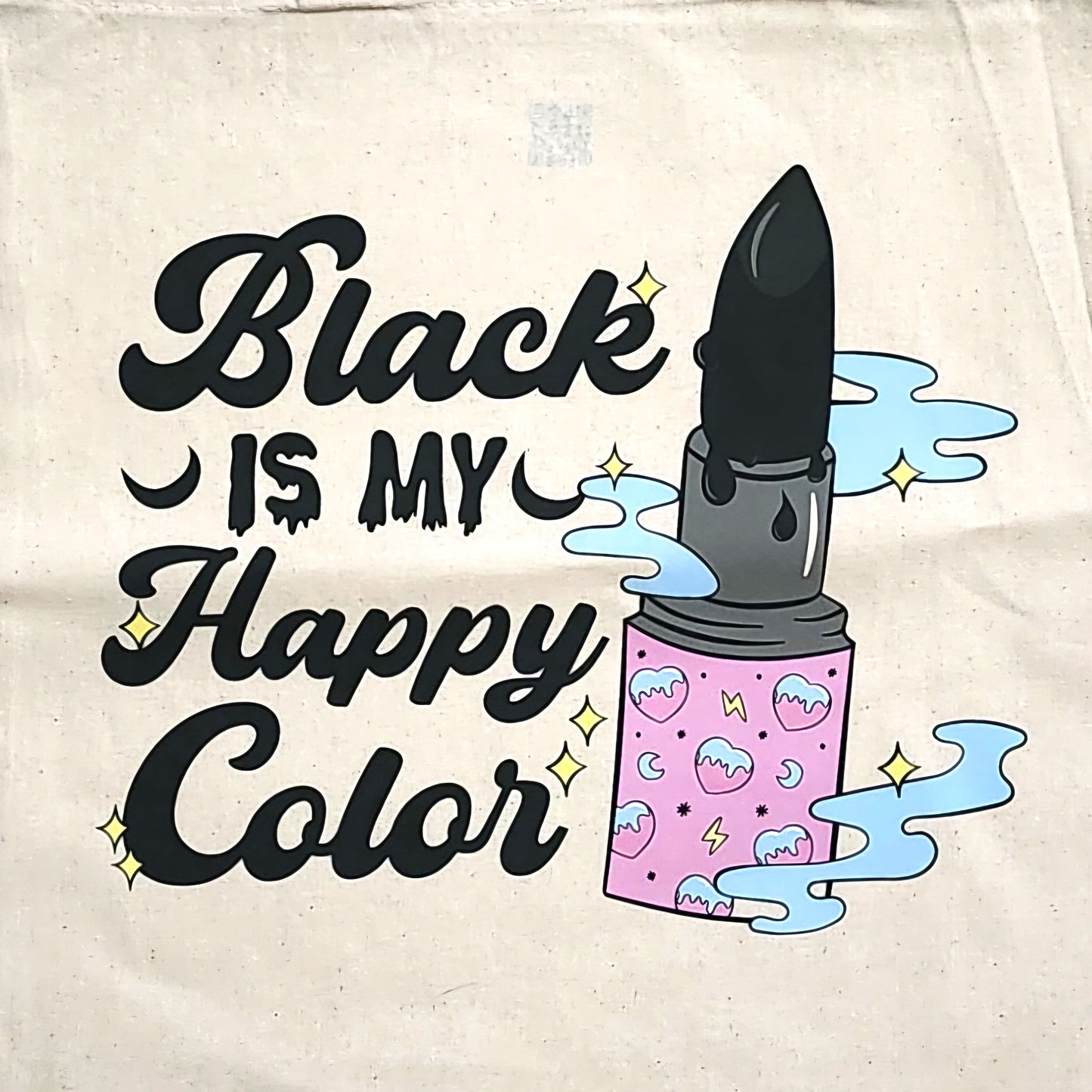 Black Is My Happy Colour Reusable Tote Bag