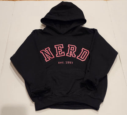 NERD Youth Hoodie - Bright Pink