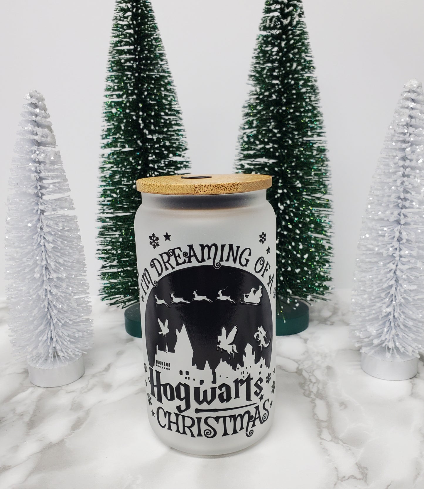 Dreaming of a.... Christmas Glass Can