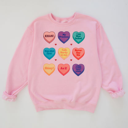 Nerdy Love Heart Valentines Crewneck Sweatshirt