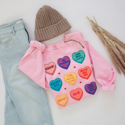 Nerdy Love Heart Valentines Crewneck Sweatshirt