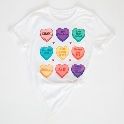 Nerdy Love Heart Valentines Graphic T-Shirt