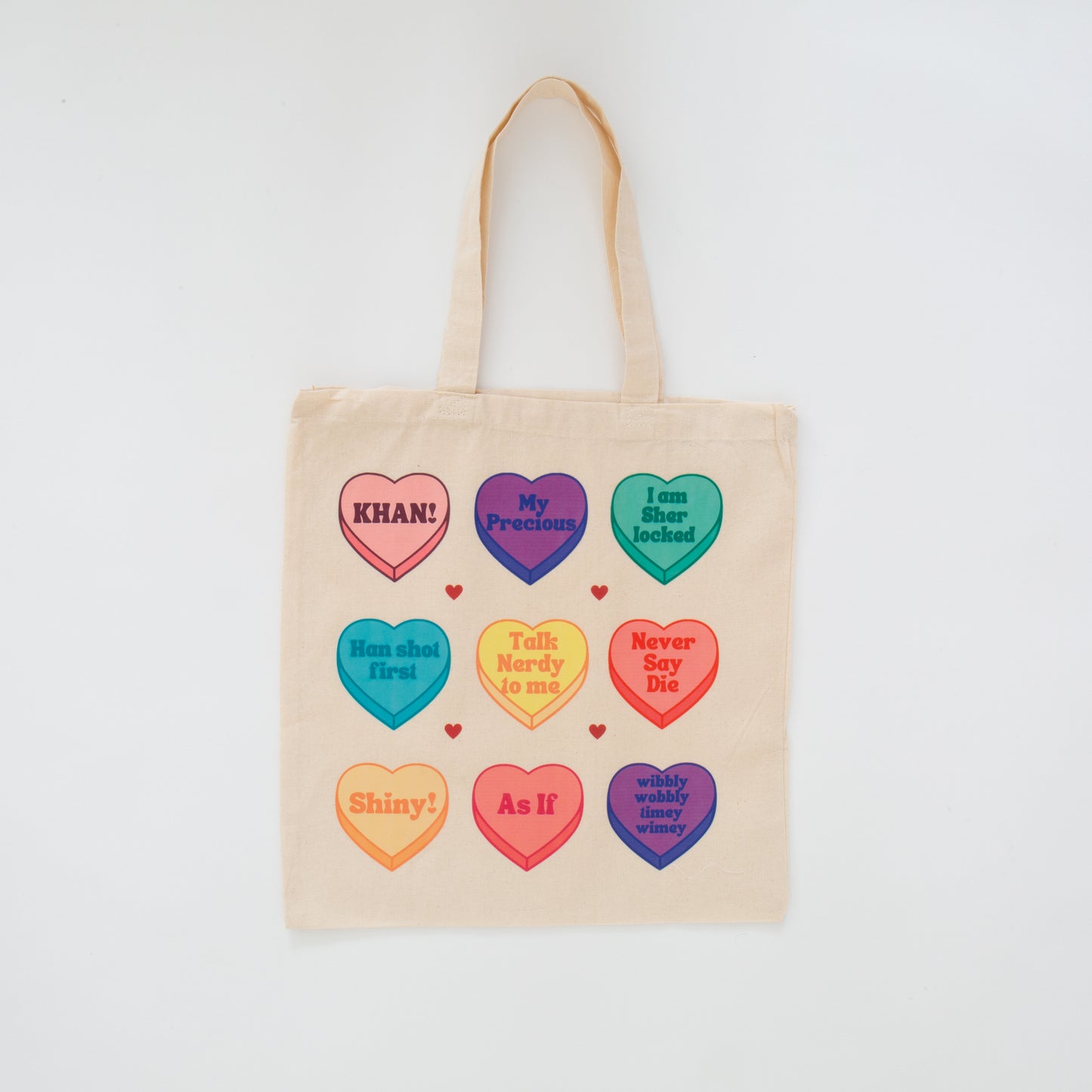 Nerdy Love Heart Reusable Tote Bags