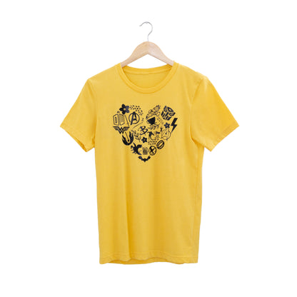 Nerd Heart Unisex Shirt - Heather Gold Yellow